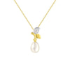 Jewelry S925 Sterling Silver Natural Pearl Geometric Pendant Necklace Electroplating