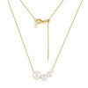 Jewelry S925 Sterling Silver Natural Pearl Geometric Pendant Necklace Electroplating
