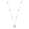 Jewelry S925 Sterling Silver Natural Pearl Geometric Pendant Necklace Electroplating