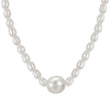 Jewelry S925 Sterling Silver Natural Pearl Geometric Pendant Necklace Electroplating
