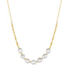 Jewelry S925 Sterling Silver Natural Pearl Geometric Pendant Necklace Electroplating