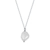 Jewelry S925 Sterling Silver Natural Pearl Geometric Pendant Necklace Electroplating
