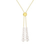 Jewelry S925 Sterling Silver Natural Pearl Geometric Pendant Necklace Electroplating