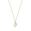 Jewelry S925 Sterling Silver Natural Pearl Geometric Pendant Necklace Electroplating