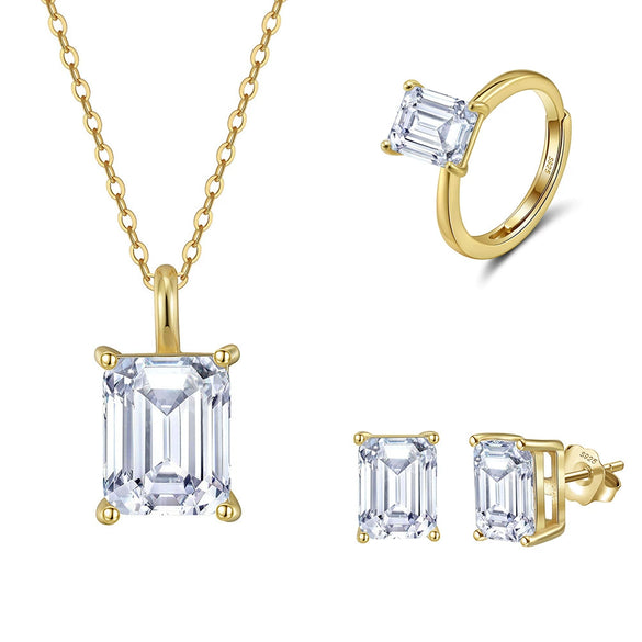 Jewelry S925 Sterling Silver Rock Candy Style Set With Zircon For Women