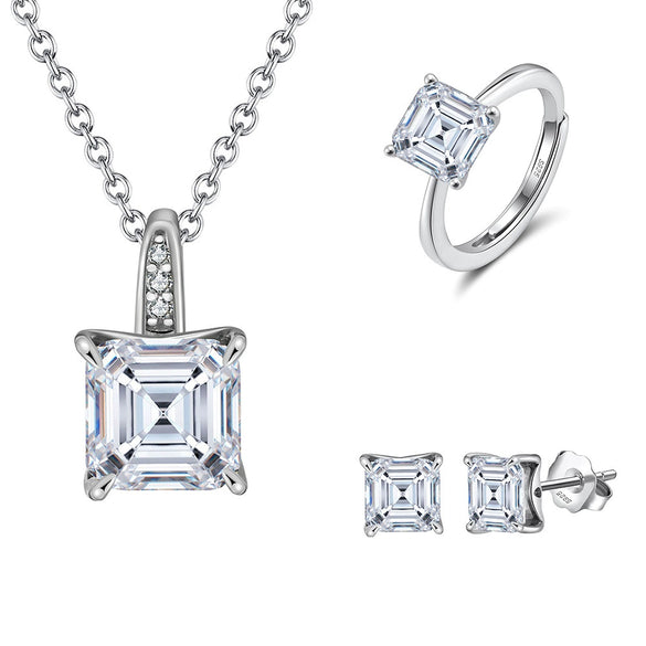 Jewelry S925 Sterling Silver Rock Candy Style Set With Zircon For Women
