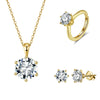 Jewelry S925 Sterling Silver Rock Candy Style Set With Zircon For Women