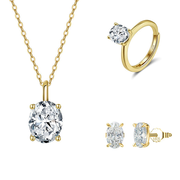 Jewelry S925 Sterling Silver Rock Candy Style Set With Zircon For Women