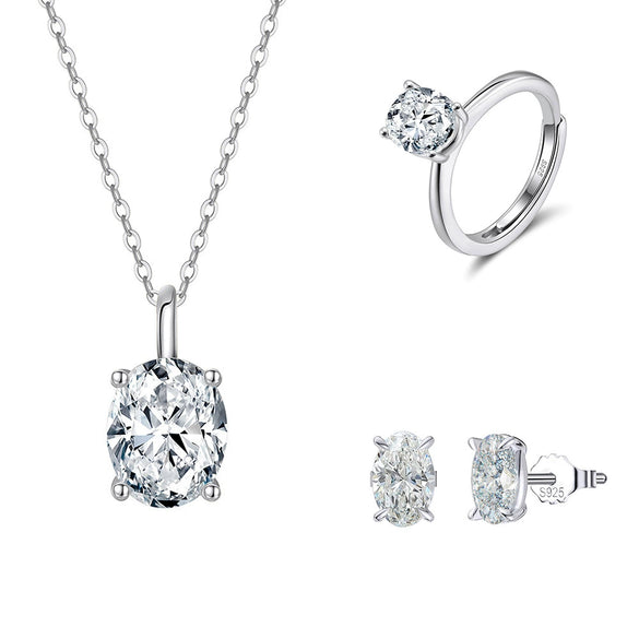 Jewelry S925 Sterling Silver Rock Candy Style Set With Zircon For Women