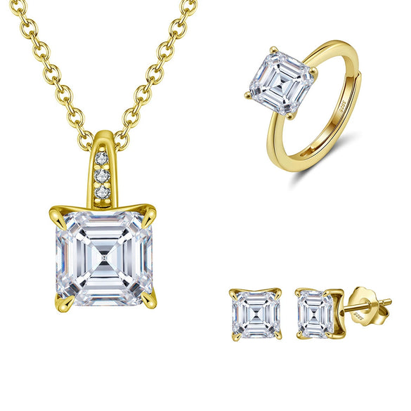 Jewelry S925 Sterling Silver Rock Candy Style Set With Zircon For Women