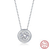 Jewelry S925 Sterling Silver Round Bag Pendant Necklace Electroplated