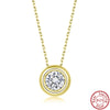 Jewelry S925 Sterling Silver Round Bag Pendant Necklace Electroplated