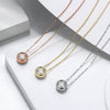 Jewelry S925 Sterling Silver Round Bag Pendant Necklace Electroplated