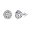 Jewelry S925 Sterling Silver Round Highgrade Zircon Inlaid Electroplating Style For Women