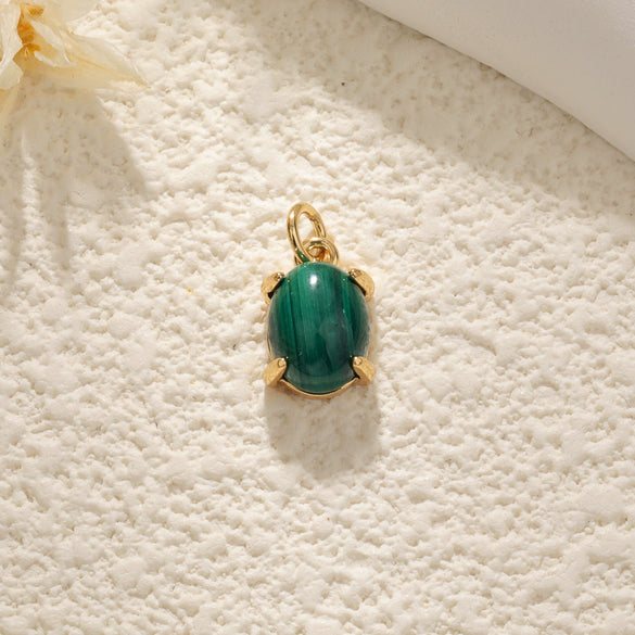 Jewelry Semiprecious Stone Heartshaped Pendants Copper Plated With 18K Gold Inlay Crystal Bracelet Charms Sweet Style