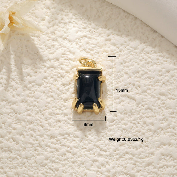 Jewelry Semiprecious Stone Heartshaped Pendants Copper Plated With 18K Gold Inlay Crystal Bracelet Charms Sweet Style