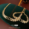 Jewelry Set Alloy And Copper Electroplated Flowers Pendant Clavicle Chain Light Luxury Style For Women