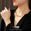 Jewelry Set Alloy And Copper Electroplated Flowers Pendant Clavicle Chain Light Luxury Style For Women