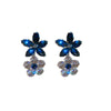 Jewelry Set Alloy Copper Pendant Earrings And Clavicle Chain With Zircon Heart Water Drop Bell Flower Design Highend Style