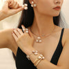 Jewelry Set Alloy Electroplating Flower Design For Women