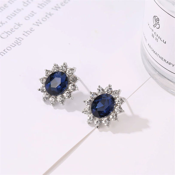 Jewelry Set Alloy Geometric Sunflower Artificial Crystal Earrings And Necklace