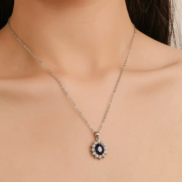 Jewelry Set Alloy Geometric Sunflower Artificial Crystal Earrings And Necklace