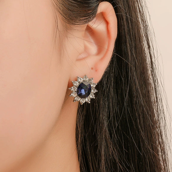 Jewelry Set Alloy Geometric Sunflower Artificial Crystal Earrings And Necklace