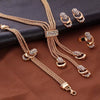 Jewelry Set Alloy Gold Plated Geometric Crystal Four Pieces Suit