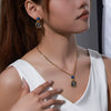 Jewelry Set Alloy Titanium Steel Portrait Engraving Electroplating For Women