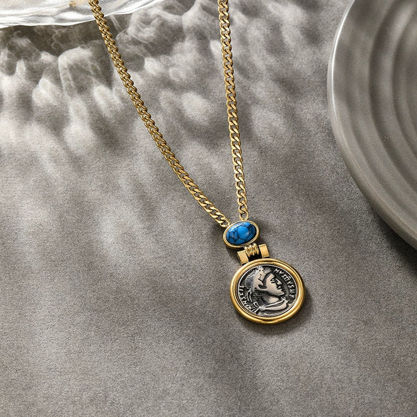 Jewelry Set Alloy Titanium Steel Portrait Engraving Electroplating For Women