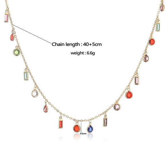 Jewelry Set Copper Inlaid Zirconia With Irregular Pattern Water Wave Chain For Ladies