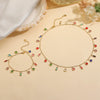 Jewelry Set Copper Inlaid Zirconia With Irregular Pattern Water Wave Chain For Ladies
