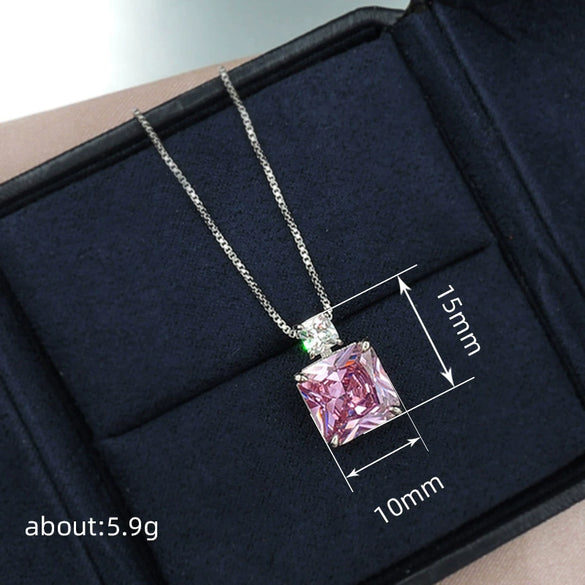 Jewelry Set Copper Princess Geometric Cube Imitation Ice Flower Women's Perfumery Bottle Earrings Necklace