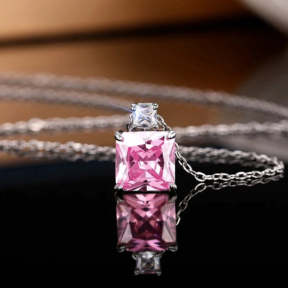Jewelry Set Copper Princess Geometric Cube Imitation Ice Flower Women's Perfumery Bottle Earrings Necklace
