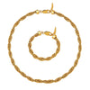 Jewelry Set Copper Twist Chain Exotic Geometric Electroplated Necklace Bracelet For Women