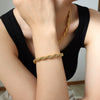 Jewelry Set Copper Twist Chain Exotic Geometric Electroplated Necklace Bracelet For Women