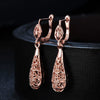 Jewelry Set Copper Water Drop Hollow Electroplated Pendant Earrings For Women