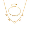 Jewelry Set English Letter Pattern 316L Stainless Steel 316L Stainless Steel Goldplated Electroplated Clavicle Necklace And Bracelet