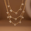 Jewelry Set English Letter Pattern 316L Stainless Steel 316L Stainless Steel Goldplated Electroplated Clavicle Necklace And Bracelet