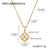 Jewelry Set Fourleaf Clover Flower Diamondshaped Titanium Steel O Word Chain Plated With Real Gold