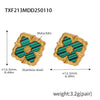 Jewelry Set Fourleaf Clover Flower Diamondshaped Titanium Steel O Word Chain Plated With Real Gold