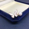Jewelry Set Freshwater Pearl Butterfly Frosted Paint