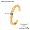 Jewelry Set Geometric Inlaid Natural Stone Splicing Round Bead 316L Stainless Steel Electroplating Design For Women