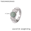 Jewelry Set Geometric Inlaid Natural Stone Splicing Round Bead 316L Stainless Steel Electroplating Design For Women