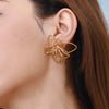 Jewelry Set Geometric Line Ring Earrings Stainless Steel Leaf Butterfly Electroplating