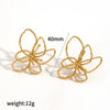 Jewelry Set Geometric Line Ring Earrings Stainless Steel Leaf Butterfly Electroplating
