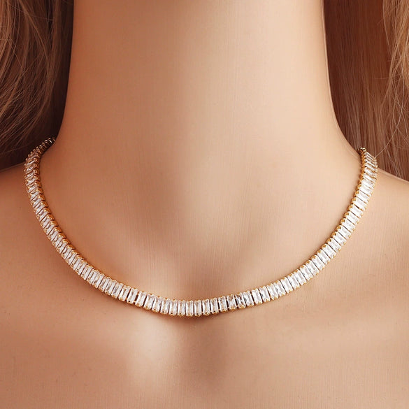 Jewelry Set Gold Electroplated Wave Inlaid Zircon Women's