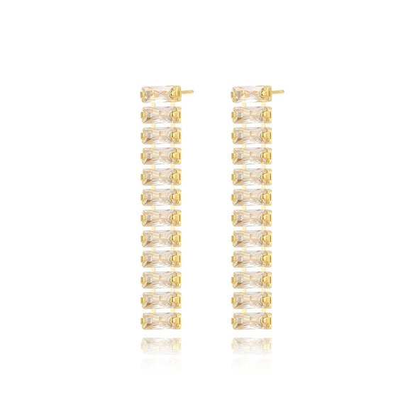Jewelry Set Gold Electroplated Wave Inlaid Zircon Women's