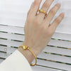 Jewelry Set Goldplated Titanium Steel Love Shape Adjustable Coil Bracelet And Ring