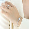 Jewelry Set Goldplated Titanium Steel Love Shape Adjustable Coil Bracelet And Ring